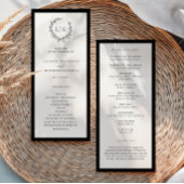 Classic Monogram Wreath Wedding Program Menu