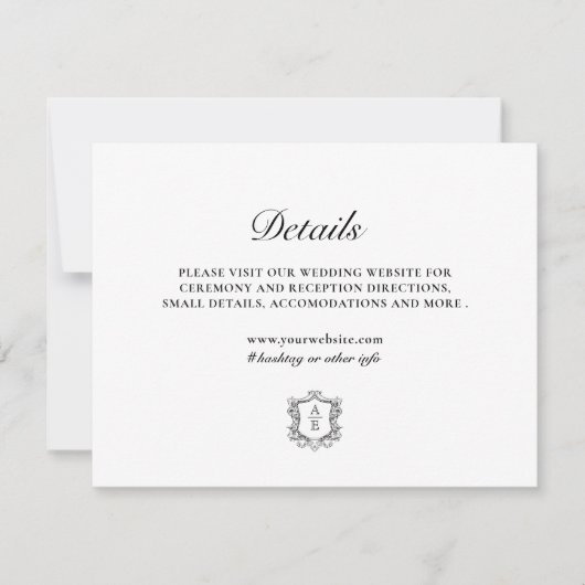 Classic Monogram Zwart-wit Behuizing Kaart (Voorkant)