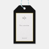 Classic Monogram zwarte gouden Labels Cadeaulabel (Voorkant)