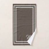 Classic Monogramed Rich Dark Brown/White Bad Handdoek (Handdoek)