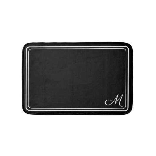 Classic Monogrammed Black and White Hotel Chic Badmat (Voorkant)