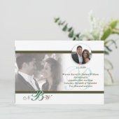 Classic Monogrammed Wedding Announding 3 Aankondiging (Staand voorkant)