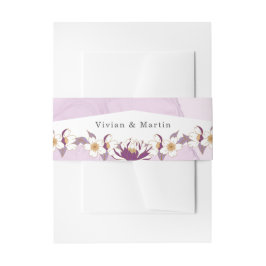 Classic Mooie Paarse Lotus en Kleureninkt Uitnodigingen Wikkel