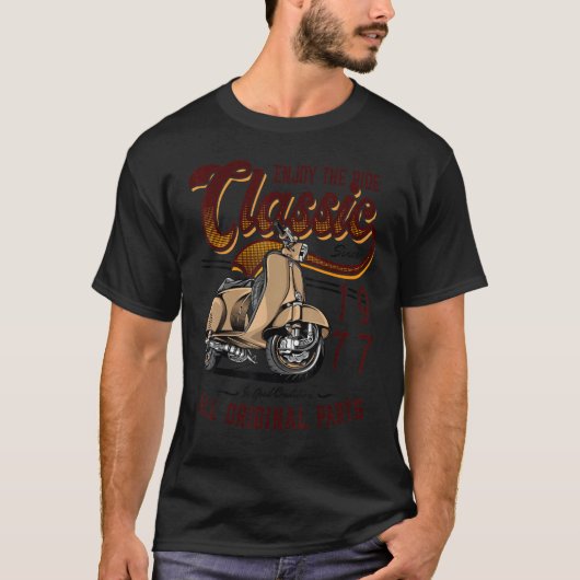 Classic Moped Rider Birthday 1977 T-shirt (Voorkant)