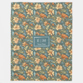 Classic Morris geïnspireerde pastel botanische dek Fleece Deken (Voorkant)