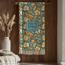 Classic Morris geïnspireerde pastel botanische dek Fleece Deken