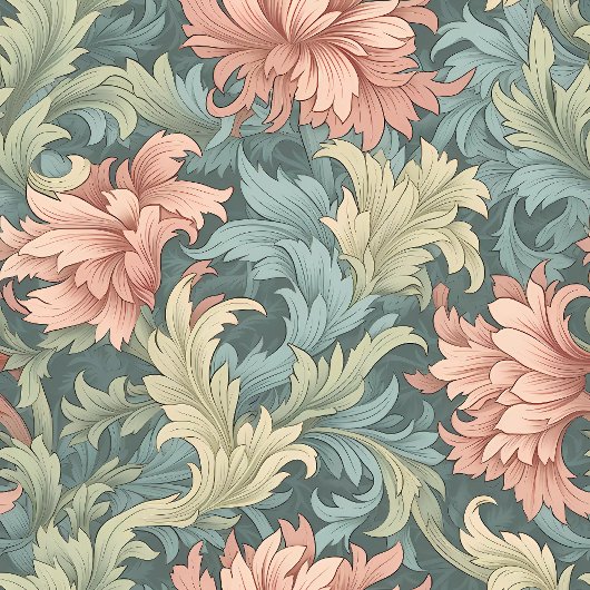 Classic Morris Inspired Pastel Floral Aangepaste n Bad Handdoek