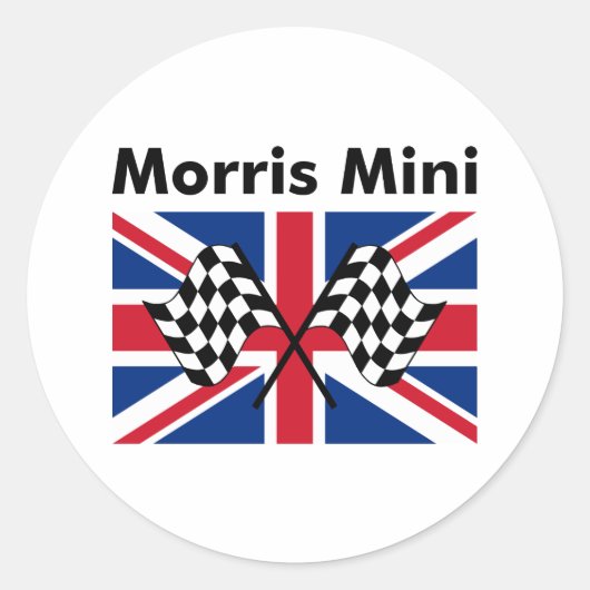 Classic Morris Mini Ronde Sticker (Voorkant)