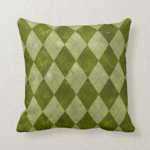 Classic Mossy Green Argyle Geometric Pattern Kussen