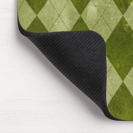 Classic Mossy Green Argyle Geometric Pattern Muismat (Hoek)