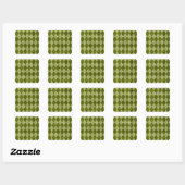 Classic Mossy Green Argyle Geometric Pattern Vierkante Sticker (Vel)