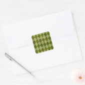 Classic Mossy Green Argyle Geometric Pattern Vierkante Sticker (Envelop)
