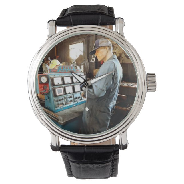 'Classic Motor Tester & Tech'-horloge Horloge (Voorkant)