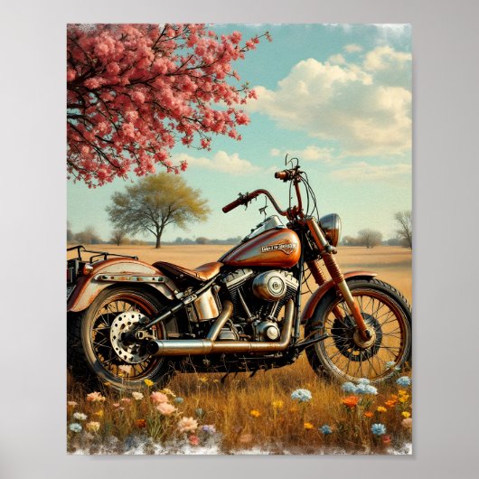 Classic Motorcycle Digital Poster (Voorkant)