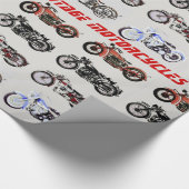 CLASSIC MOTORCYCLI Red Black Grey Cadeaupapier (Hoek)