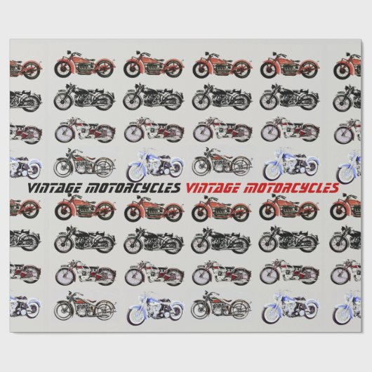 CLASSIC MOTORCYCLI Red Black Grey Cadeaupapier (Vlak)