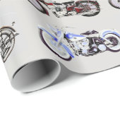 CLASSIC MOTORCYCLI Red Black Grey Cadeaupapier (Rol Hoek)