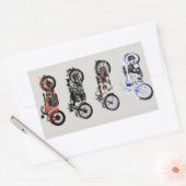 CLASSIC  MOTORCYCLI Red Black Grey Rechthoekige Sticker (Envelop)