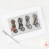 CLASSIC  MOTORCYCLI Red Black Grey Rechthoekige Sticker (Envelop)