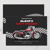 Classic motorfiets baby shower kaart (Voorkant / Achterkant)
