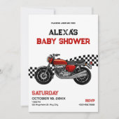 Classic motorfiets baby shower kaart (Voorkant)
