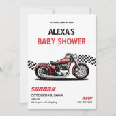 Classic motorfiets baby shower kaart (Voorkant)