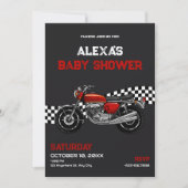 Classic motorfiets baby shower kaart (Voorkant)
