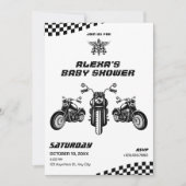 Classic motorfiets mechanisch baby shower kaart (Voorkant)