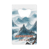 Classic Mountains Adventure Inspirerend Creditkaart Flessenopener (Achterkant)