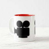  CLASSIC MOVIE CAMERA ICON ONTWERP TWEEKLEURIGE KOFFIEMOK (Voorkant links)