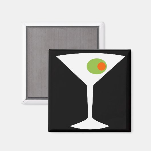 Classic Movie Martini Magnet (zwart) (Voorkant / Achterkant)