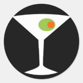 Classic Movie Martini Round Stickers (Voorkant)