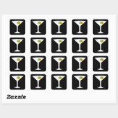 Classic Movie Martini Square Stickers (Vel)