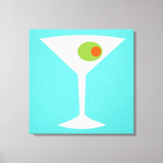 Classic Movie Martini Stretched Canvas (turquoise) Afdruk (Voorkant)