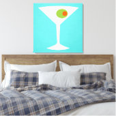Classic Movie Martini Stretched Canvas (turquoise) Afdruk (Insitu (Slaapkamer))