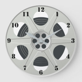 CLASSIC MOVIE REEL (MET ZWARTE NUMERALS) GROTE KLOK