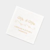 Classic Mr en Mrs Wedding Day Date Roos Gold Folie Servetten (Links)