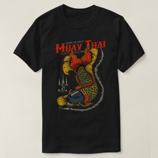 Classic Muay Thai Fish Tattoo T-shirt (Design voorkant)