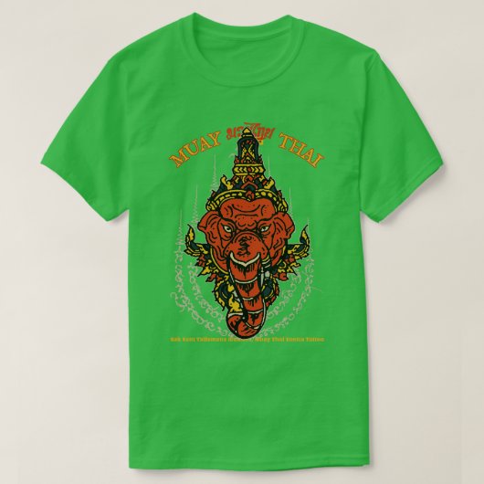 Classic Muay Thai Olifant Tattoo T-shirt (Design voorkant)