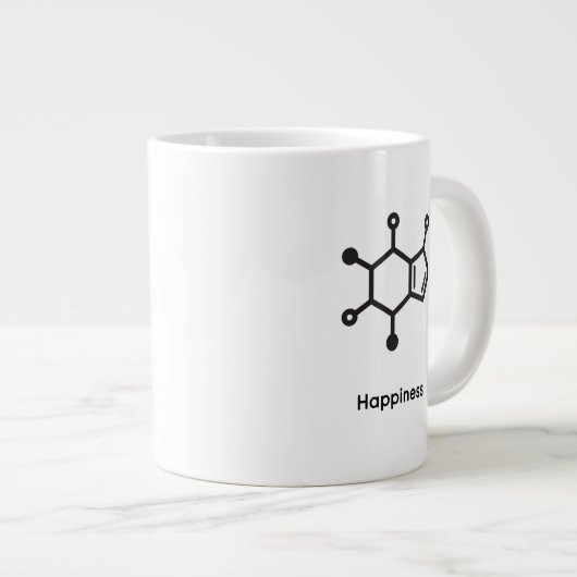 Classic Mug - Caffeine = Happiness Grote Koffiekop (Voorkant rechts)