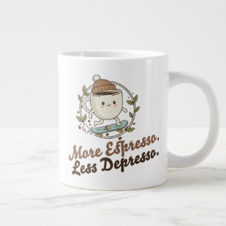 Classic Mug - More Espresso. Less Depresso. Grote Koffiekop