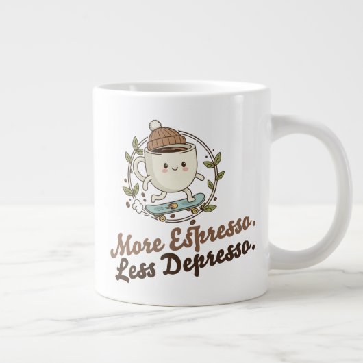 Classic Mug - More Espresso. Less Depresso. Grote Koffiekop (Rechts)