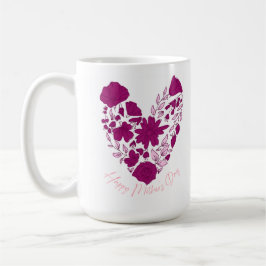 Classic Mug with Floral Motif and "Happy Mother's  Koffiemok