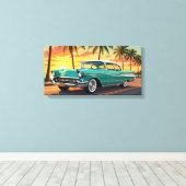 Classic Muscle Car 1957 Canvas Afdruk (Insitu (Houten vloer))