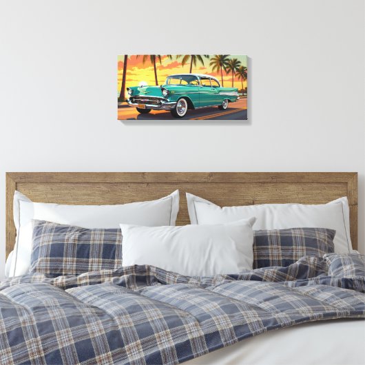 Classic Muscle Car 1957 Canvas Afdruk (Insitu (Slaapkamer))