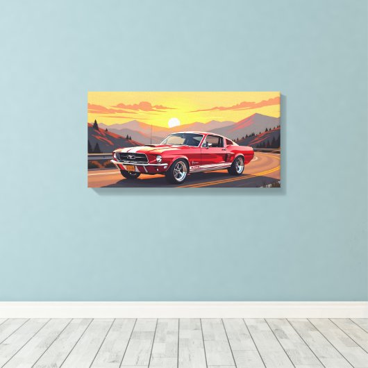 Classic Muscle Car 1967 Canvas Afdruk (Insitu (Houten vloer))