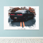 *~* Classic Muscle Car Antiek Oud Canvas Afdruk (Insitu (Houten vloer))