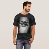 Classic Muscle Car Burnout Black & White  T-shirt (Voorkant volledig)