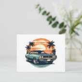 Classic Muscle Car Retro  Stijl Kaart (Staand voorkant)