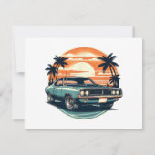 Classic Muscle Car Retro  Stijl Kaart (Achterkant)